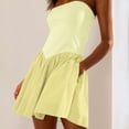 thumbnail image 5 of cfhntfmh Tube Top Dress for Women Summer Strapless Flowy Mini Dresses Fashion Patchwork Pleated Going out Dress, 5 of 7