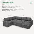 thumbnail image 3 of Marrber Convertible Sectional Sleeper Sofa U-Shaped Corner Couch Lift Pull-Out with Storage for Living Room, Light Gray, 3 of 11