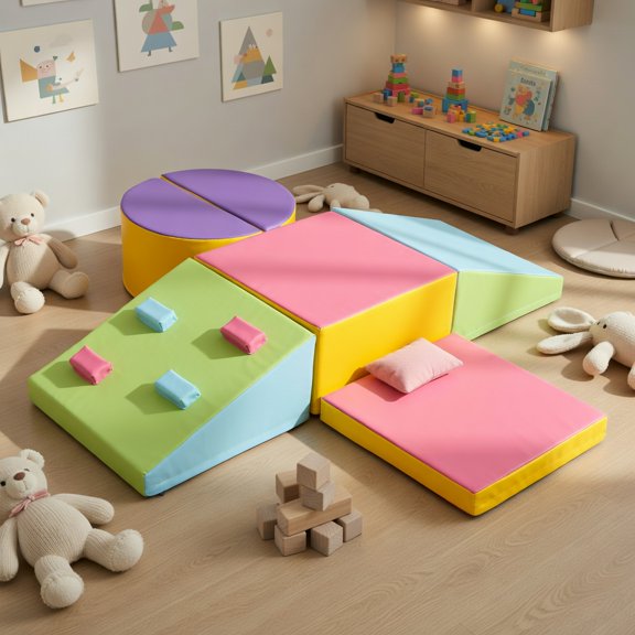 Yardi Yard 6-Piece Foam Climbing Blocks, Climbing Blocks with Hook and Loop Fasteners