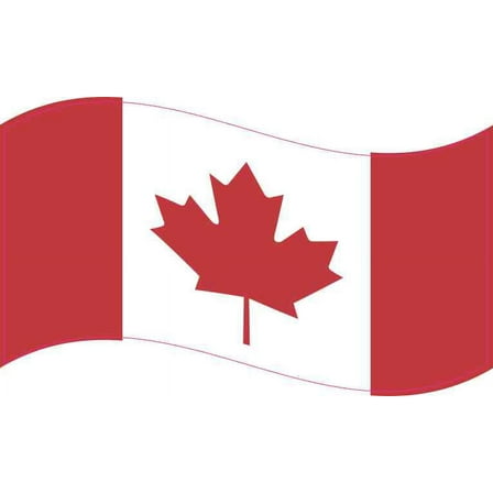 5in X 3in Waving Canada Flag Sticker Vinyl Vehicle Bumper Stickers Decals