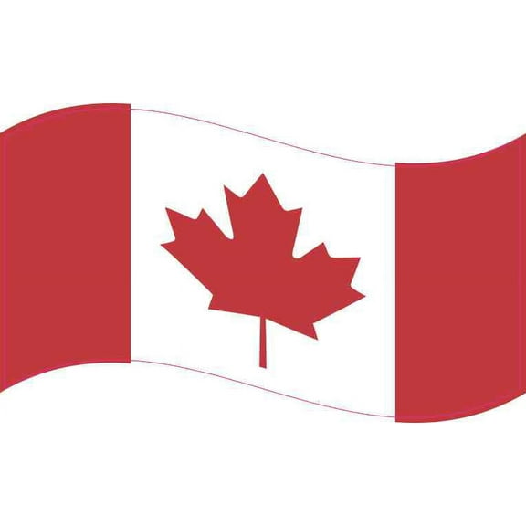 5in X 3in Waving Canada Flag Sticker Vinyl Vehicle Bumper Stickers Decals