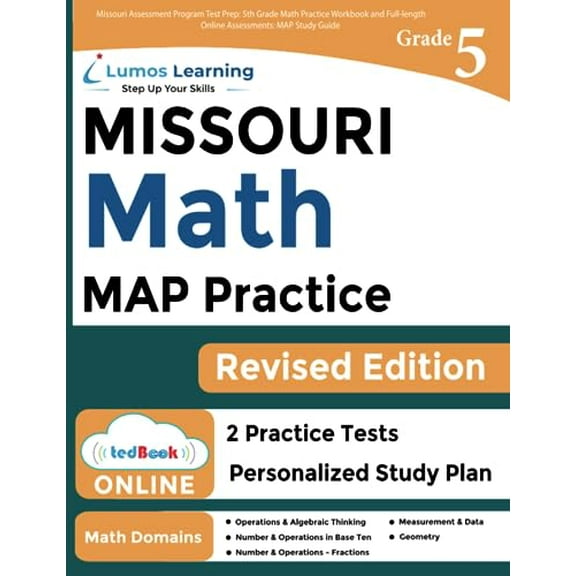 Pre-Owned Missouri Assessment Program Test Prep: 5th Grade Math Practice Workbook and Full-length Online Assessments: MAP Study Guide Paperback