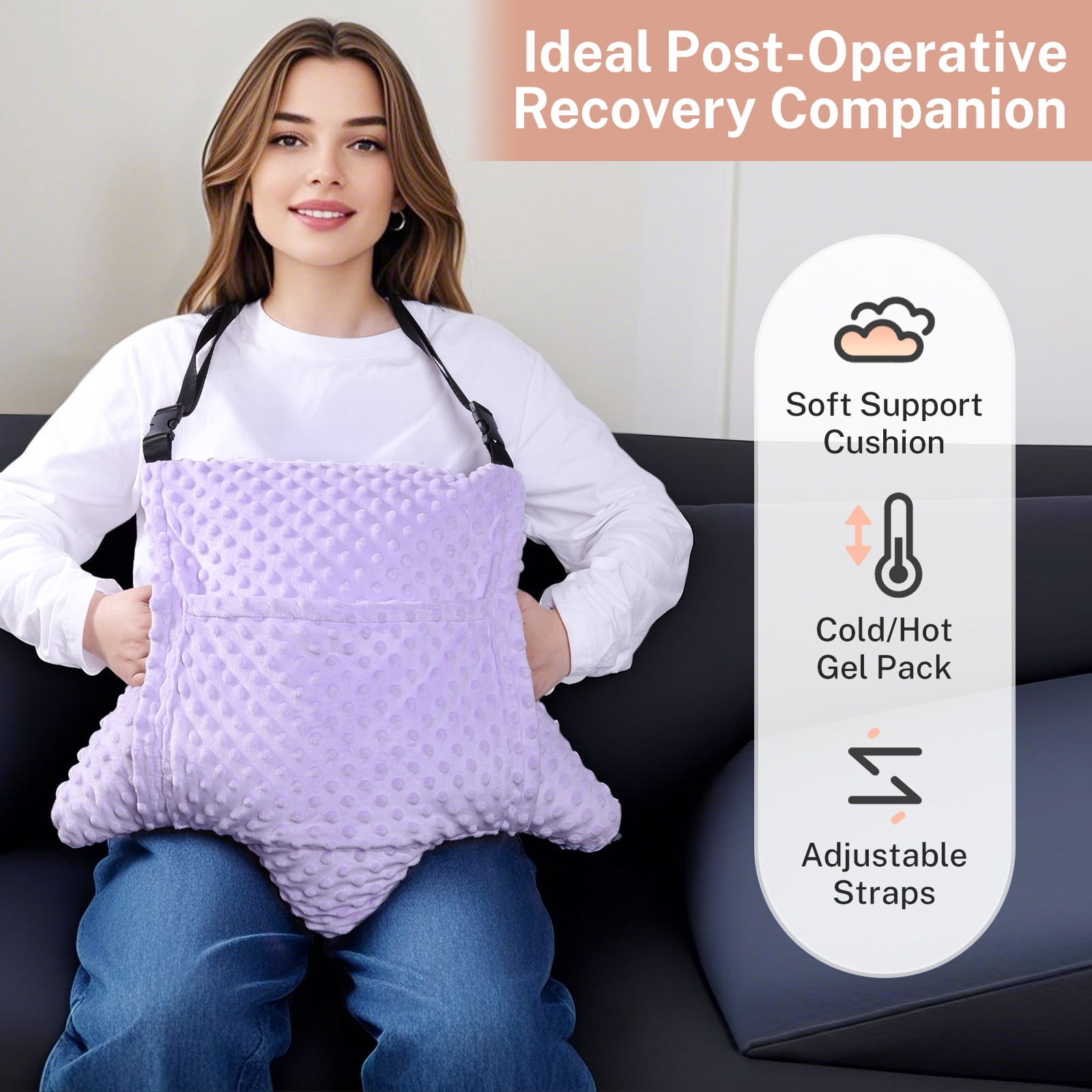 Lefeke Hysterectomy Pillow for Abdominal Surgery Hysterectomy Recovery Must Haves - Hysterectomy Recovery Gifts, Hysterectomy Recovery Products, Hysterectomy Gifts, Tummy Pillow After Hysterectomy