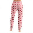 thumbnail image 4 of Sewkxo Women's Sleep Pants Sherpa Elastic Waist Drawstring Star Print Pajama Pants Fall Winter Casual Loose Lounge Trouser with Pockets,Pink XL, 4 of 5