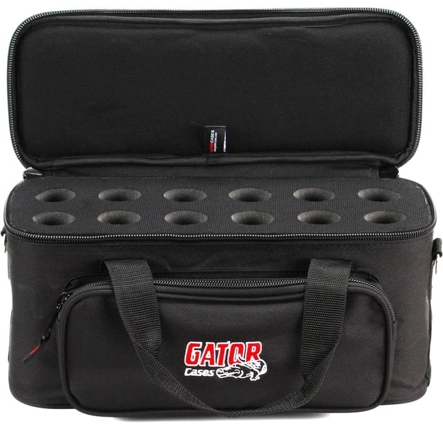 Funda acolchada para micrófono Gator GM-12B con 12 ranuras