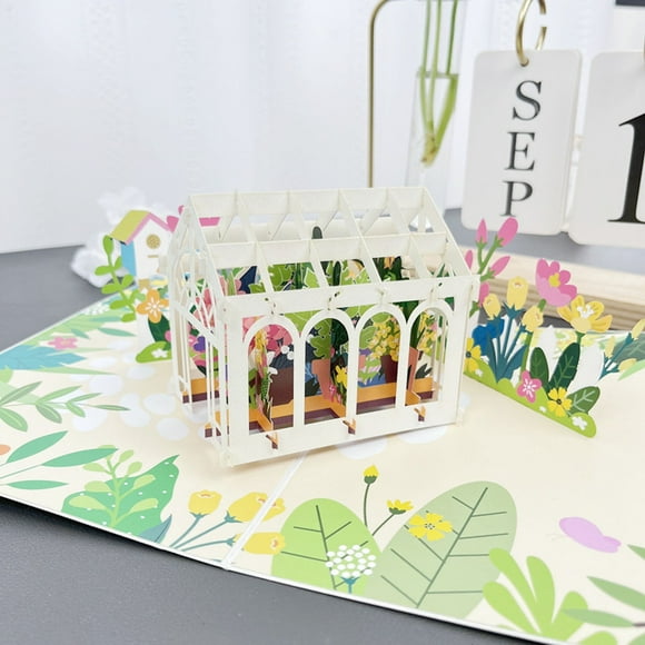 Carte de la Saint-Valentin, Carte de Vœux Artisanale 3D Arbre d'Amour en Fleurs, Sculpture en Papier de Message de Remerciement de Noël avec Enveloppe pour Anniversaires d'Anniversaire