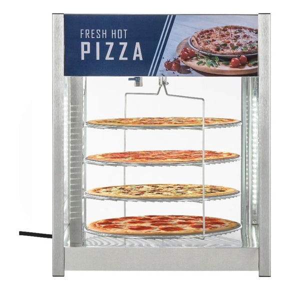 24" Commercial Pizza Display Warmer for 18" Pies with 4 Rotating Racks