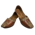thumbnail image 2 of Punjabi Juti For Men Sherwani Mojari Flat Sandals Handmade Wedding Shoes US 11.5/ EURO 45.5, 2 of 5