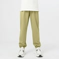 thumbnail image 3 of JTSRKL Kids Boys Girls Cotton Pants Loose Fit Harem Pants Elastic Waist Baggy Sweatpants Lightweight Solid Color Sporty Full Length Joggers Army Green 6-7 Years, 3 of 8