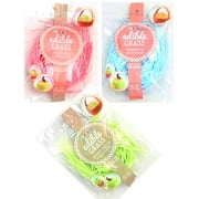 Edible Easter Grass Green Apple, Pink Strawberry, Blueberry Flavors (3 pack)