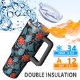 thumbnail image 5 of 40oz Pioneer Flower Floral Print Pattern Insulated Tumbler with Handle, BPA-Free Leak Proof Lid and Straws, Double Wall Vacuum, Hot 12h/Cold 34h, 5 of 6