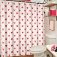 thumbnail image 3 of Valentine''s Day Shower Curtain, Romantic Pink Shower Curtain Set for Bathroom Waterproof Little Sweert Heart Checkered Mother''s Day Shower Curtain with Hooks, 72x72 Inch, 3 of 6