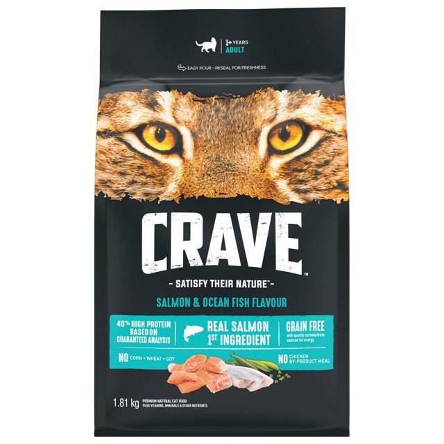 Crave Real Salmon & Ocean Fish High Protein Dry Cat Food 1.8kg