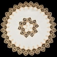 thumbnail image 3 of Gold European Lace and Antique Jacquard Fabric Round Doily, Table Topper (23"/33"), 3 of 3