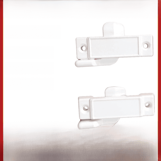 Cerradura de media luna antigua de acero y plástico para puertas y ventanas Cerradura de media luna Cerradura cuadrada blanca Cerradura para ventana corrediza Accesorios para cerradura de ventana