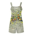 thumbnail image 4 of Amzcrzy Jumpsuits for Women Casual Summer Floral Shorts Overalls Jumpsuit Button Up Comfy Rompers Sleeveless Jumpers with Pockets S-3XL, 4 of 5