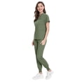 thumbnail image 2 of Scrub for Women Scrubs Top with Classic V-Neck Jogger Pants Medical Nursing Uniform Scrub Set Olive Green XS, 2 of 7