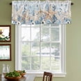 thumbnail image 3 of 2 Pack Blue Beige Coastal Valances for Windows Bedroom Living Room Window Treatments, Beach Starfish Summer Eucalyptus Ombre Rod Pocket Valance Drapes Short Kitchen Curtains Over Sink 42"x18", 3 of 8