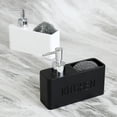 thumbnail image 4 of Distributeur de Savon de Cuisine avec Porte-Éponge, Ensemble de Distributeur de Liquide pour Évier de Cuisine (Noir, Blanc, Marbre Blanc, Jaune Sable), 4 of 5