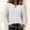 White, variant on IUYRTFE Women's Crew Neck Long Sleeve Top with Notched Detail Slim Fit Solid Color Casual Tee