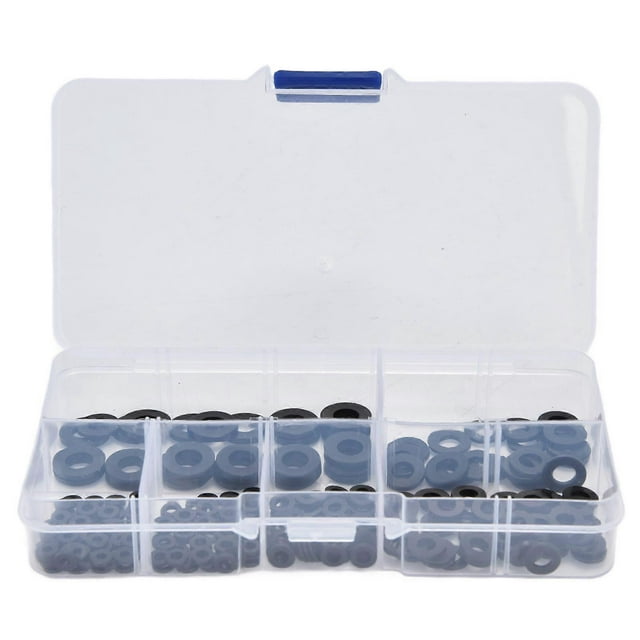 250Pcs Nylon Washers Black Flat Washer Assortment Kit Sealing Spacer Gasket for Household M2?M6