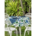 thumbnail image 3 of Outdoor Tablecloth with Umbrella Hole for Patio/Picnic/Party/Camping, Blue Green Botanical Waterproof Table Cloth Round Cover Washable, Watercolor Spring Floral Summer (Dia 54"), 3 of 8