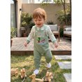 thumbnail image 4 of Cjfdfy Newborn Baby Boy Animal Overalls Fall Clothes Striped Long Sleeve Rompers And Embroidery Overalls Cute Country Baby Clothes Toddler Farm Winter Outfit 0-18 Months, 4 of 10