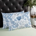 thumbnail image 4 of Ocean Coastal Coral Throw Pillow Covers, Blue Grey Abstract Flower Plant Fish Soft Breathable Pillow Cases with Zipper for Sleeping, King Size Pillowcases for Couch Bed Sofa Chair 20x36 Inches, 4 of 6