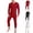 Red, variant on Long Sleeve Union Suit for Men Button-Front One-Piece Thermal Knit Loungewear Onesie Sleeping Red XS