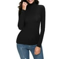 thumbnail image 3 of Mock Neck Tops For Women,Mock Turtleneck Petite Shirts,Womens Large Mock Turtleneck Shirts,Womens Tops,Women Casual Solid Long Sleeve Mock Turtleneck Blouse Tops Slim Fit Stretchy Layer Tee Shirts, 3 of 7
