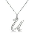 thumbnail image 1 of Personalized Diamond Script Letter Initial Necklace in 14k White Gold, 1 of 2