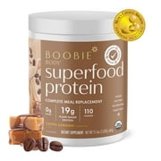 Boobie Body Organic Superfood Plant-Based Protein Shake, Coffee Caramel, [21.3oz, 1 Tub]
