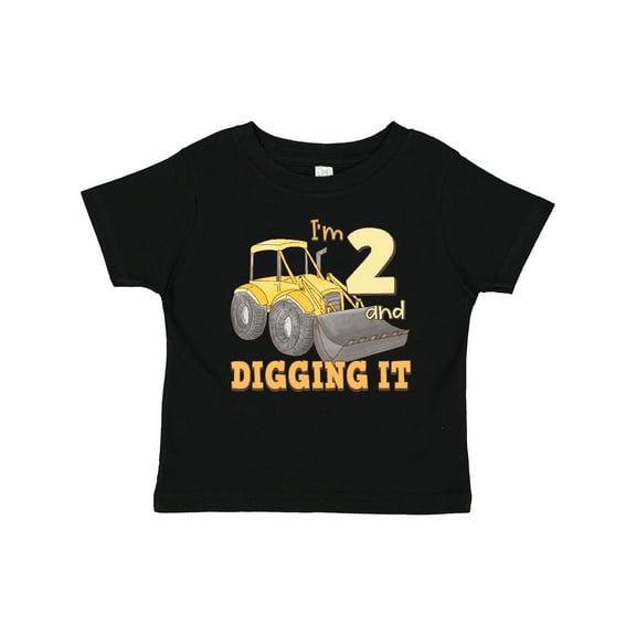 Inktastic I'm 2 and Digging It Bulldozer Boys or Girls Baby T-Shirt