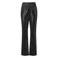 thumbnail image 3 of SNKSDGM Women's Plus Black Pants for Women Casual Plus Cargo Pants Women Petite Women's Party Sequin Elastic Waist Slim Fit Elastic Flare Pants Fashion Solid Color Pants, 3 of 4