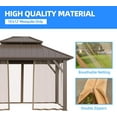 thumbnail image 6 of 10'x12' Gazebo Universal Replacement Privacy Curtain, Outdoor 4-Panels Sidewall Curtains with Zipper, Hooks and Rings Included for Garden, Backyard and Patio (Khaki, 6.9ft X 9.7ft Netting), 6 of 7