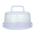 thumbnail image 4 of EARKITY Cake Carrier, Plastic Portable Cake Box, Cake Keeper with Dome Lid, Cake Transport Container, Round Cake Stand, Foldable Handle, Suitable for Storage Birthday Cakes, Cupcakes, Nuts, Fruits, 4 of 4