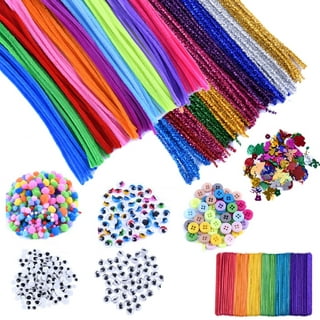  FUNZBO 1200pcs+ Arts and Crafts Supplies for Kids - Craft Kits  with Pipe Cleaners, Pom Poms for Crafts, Popsicle Sticks for Crafts, Crafts  for Kids Ages 4-8, Birthday Gifts for Kids