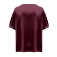 thumbnail image 6 of Laqbezok Women's Shiny Sequin Short Sleeve Top, Pullover Puff Sleeve Patchwork Blouse, Casual Sparkly Party Outfit, 6 of 6
