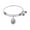 White Rhodium Over Brass, variant on Angelica Collection Non-antique Yellow Stipple Finish Brass Initial i Expandable Bangle