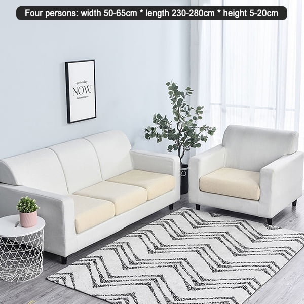 CAROOTU Solid Color Thicken Elastic Sofa Seat Cushion Cover Furniture Protector Corn