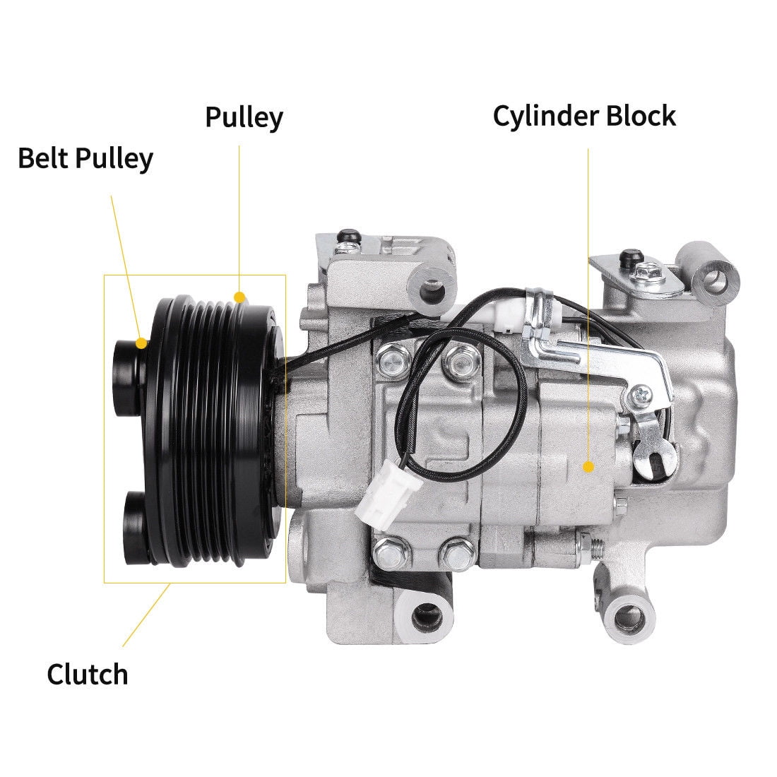 AC A//C Compressor Clutch Assembly Kit For MAZDA 3 2004-2009 MAZDA 5 2006-2010 US
