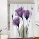 thumbnail image 2 of Cortina de ducha antimoho, cortina de baño impermeable, cortina de ducha de poliéster malva, cortina de baño de tela lavable a máquina con ganchos para baño, 180x180cm, 2 of 5