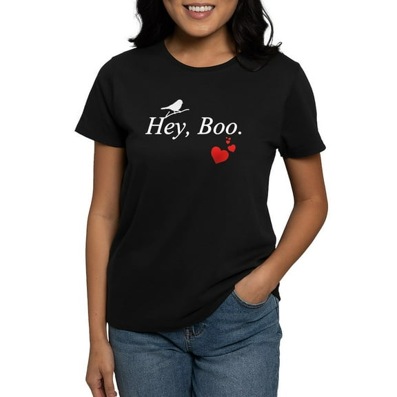 CafePress - Hey, Boo T Shirt - Women's Traditional Fit Dark T-Shirt