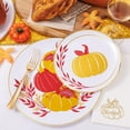 thumbnail image 3 of 175PCS Thanksgiving Plastic Plates - Thanksgiving Disposable Dinnerware Set - Fall Pumpkin Plates for 25 Guests Include 50 Gold Plates, 75Silverware, 25Cups, 25Napkins for Friendsgiving Party, 3 of 9