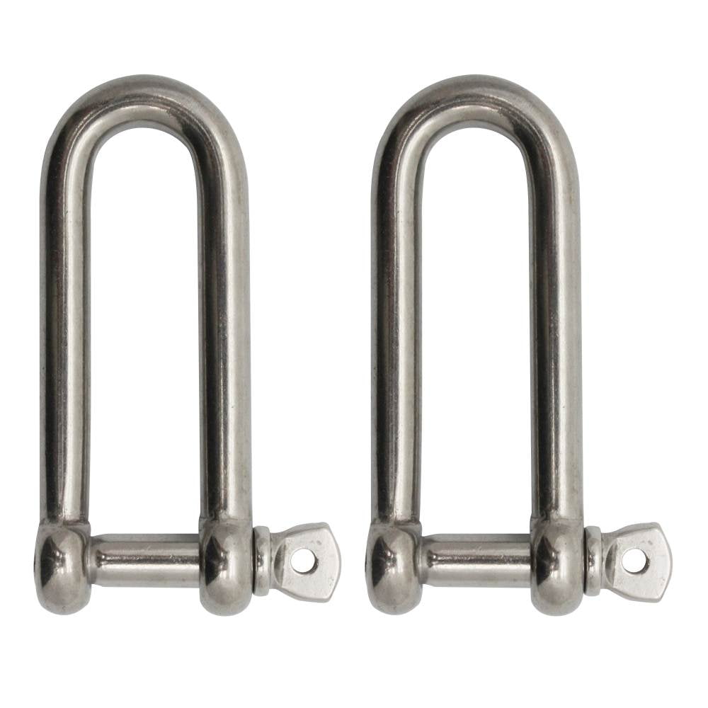 Extreme Max 3006.8201.2 BoatTector Stainless Steel Long D Shackle 2-Pack 1/4 