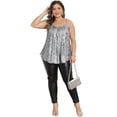 thumbnail image 3 of DARING DIVA Women's Plus Sequin Tank Top Spaghetti Strap Glitter Party Cami 1X Silver, 3 of 6