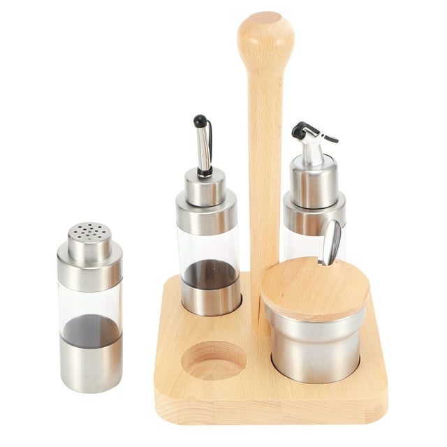 Seasoning Pot, Leakproof Kitchen Bottle Rack, Lightweight For Home Kitchen Accessory Restaurant Spice Pepper Jar Box Square