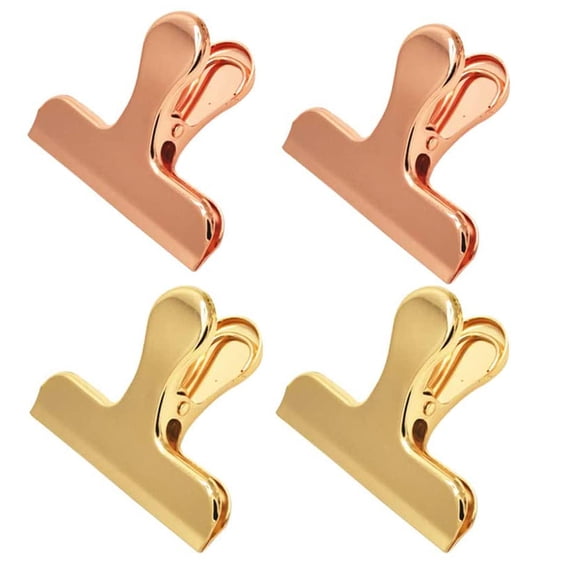 4PCS Heavy Duty Stainless Steel Bag Clips, Durable Metal Paper Seal Grip