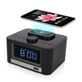 thumbnail image 2 of Altavoz Bluetooth Reproductor Radio Carga inalámbrica Reloj despertador digital Enchufe de EE. UU. 110-240 V Negro, 2 of 14
