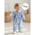 thumbnail image 4 of BemeyourBBs Baby Girl Fall Outfits Long Sleeve Smocked Jumpsuit with Headband, 4 of 9